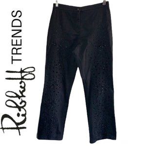 Vintage 🧚‍♀️Ribkoff Trend black embroidered sequin women’s trousers